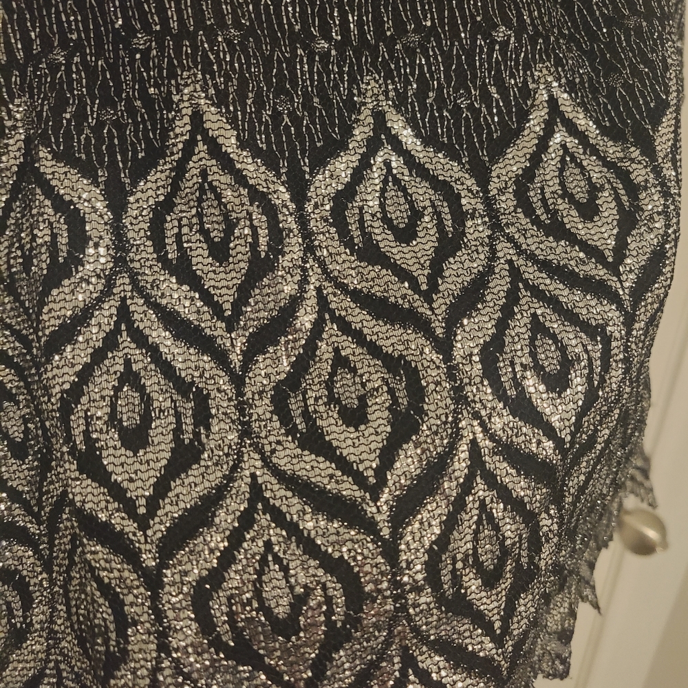 Chic Black and Silver Mini Skirt - Picture 3 of 4